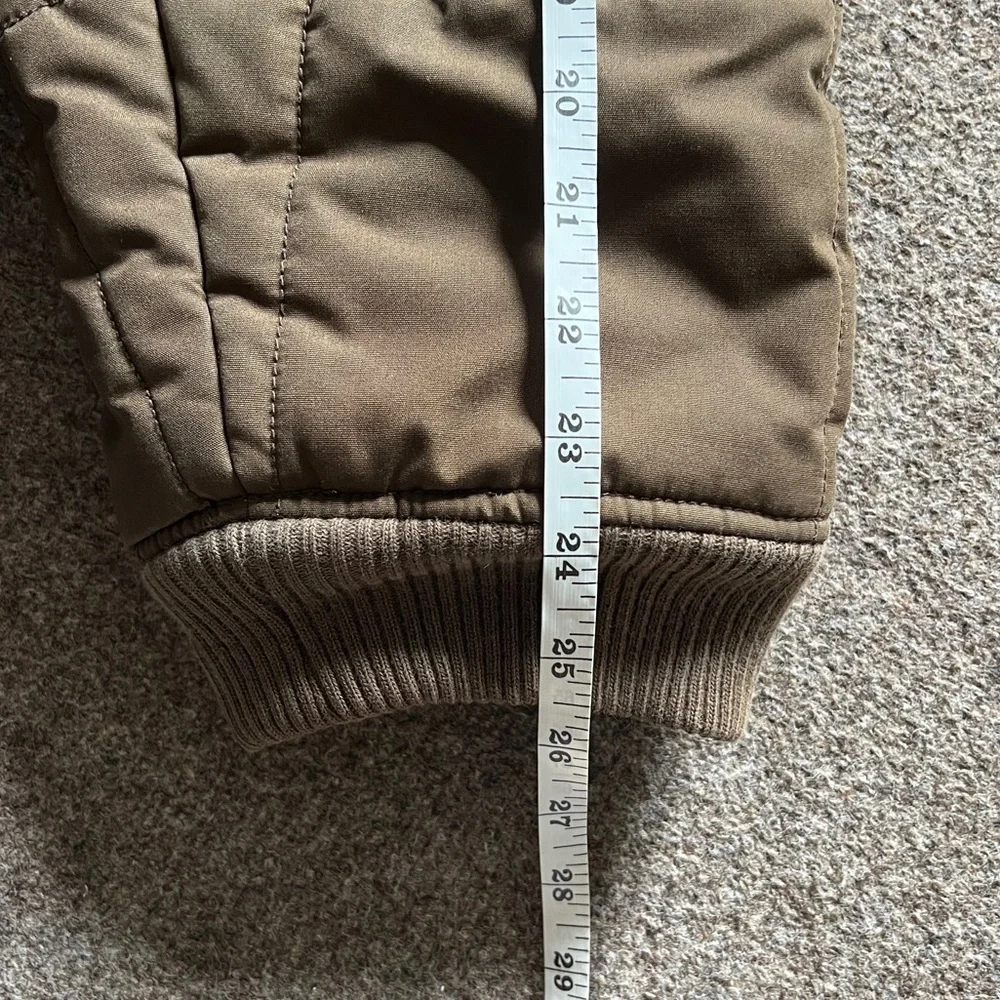 Vintage Y2K Old Navy Olive Green Brown Quilted Puffer Bomber Jacket Men’s XXL_10